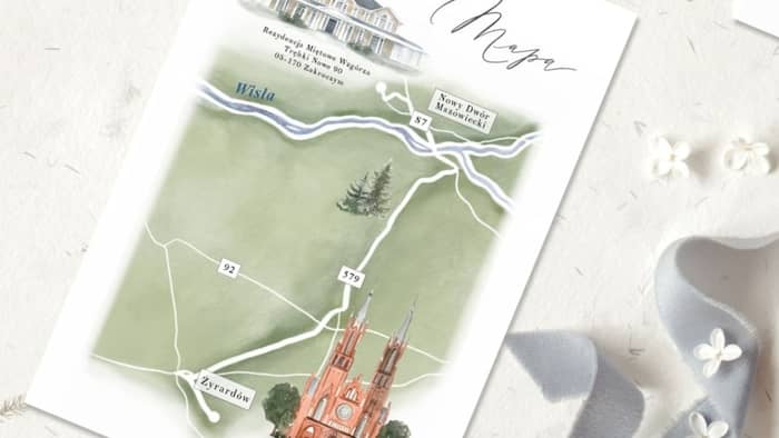  map for wedding invitation insert