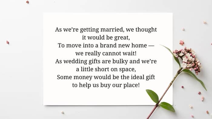  polite ways to ask for money for a wedding