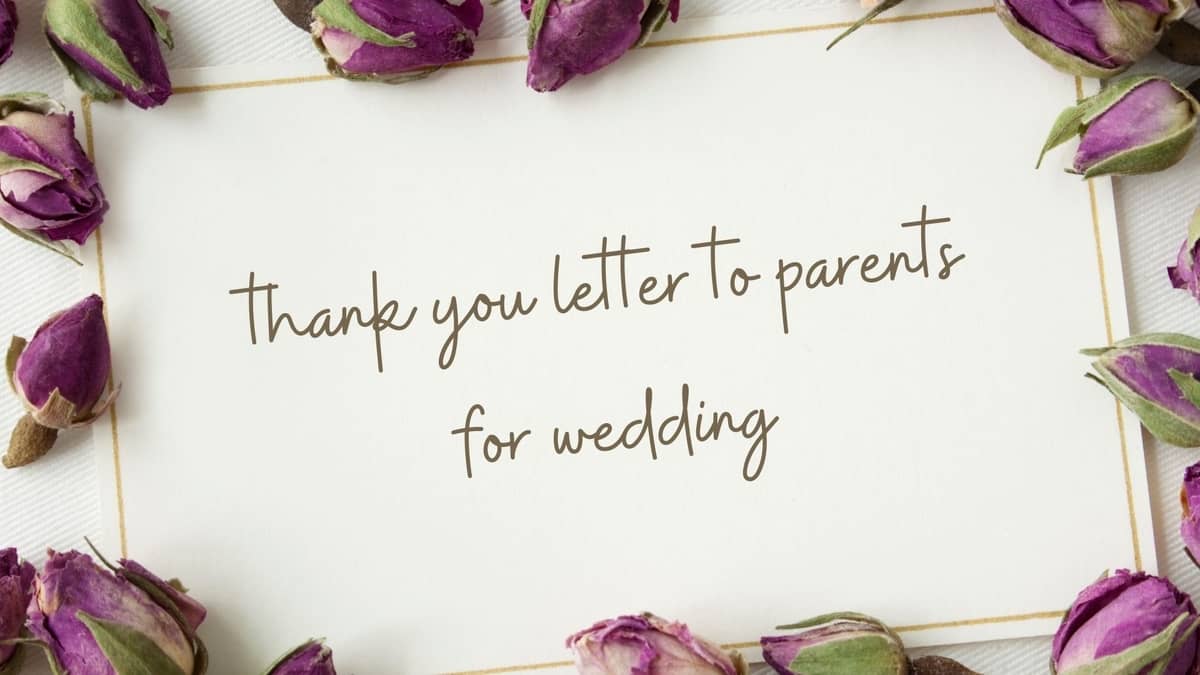 thank you letter to parents for wedding