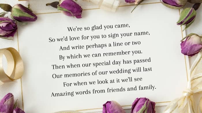 wedding guest book introduction page